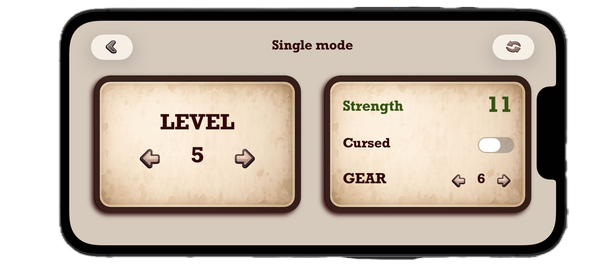 Single Mode screen