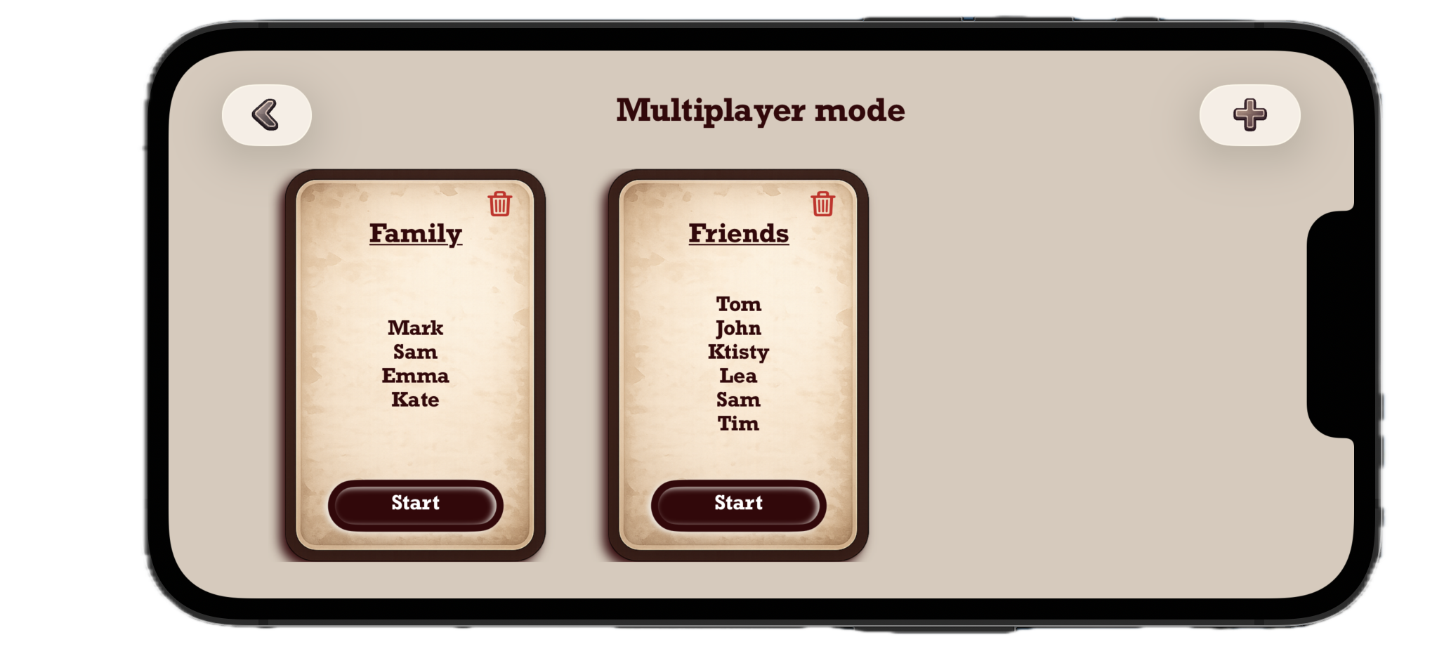 Templates screen